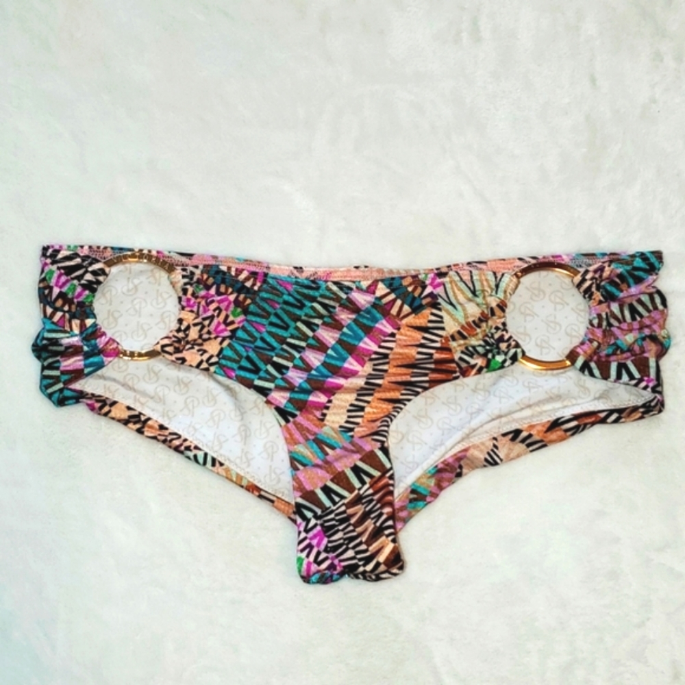 NWOT Victoria's Secret Gold Signature Ring Swimsuit Bikini Bottoms